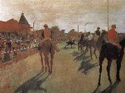 Edgar Degas a group of Racehorse painting